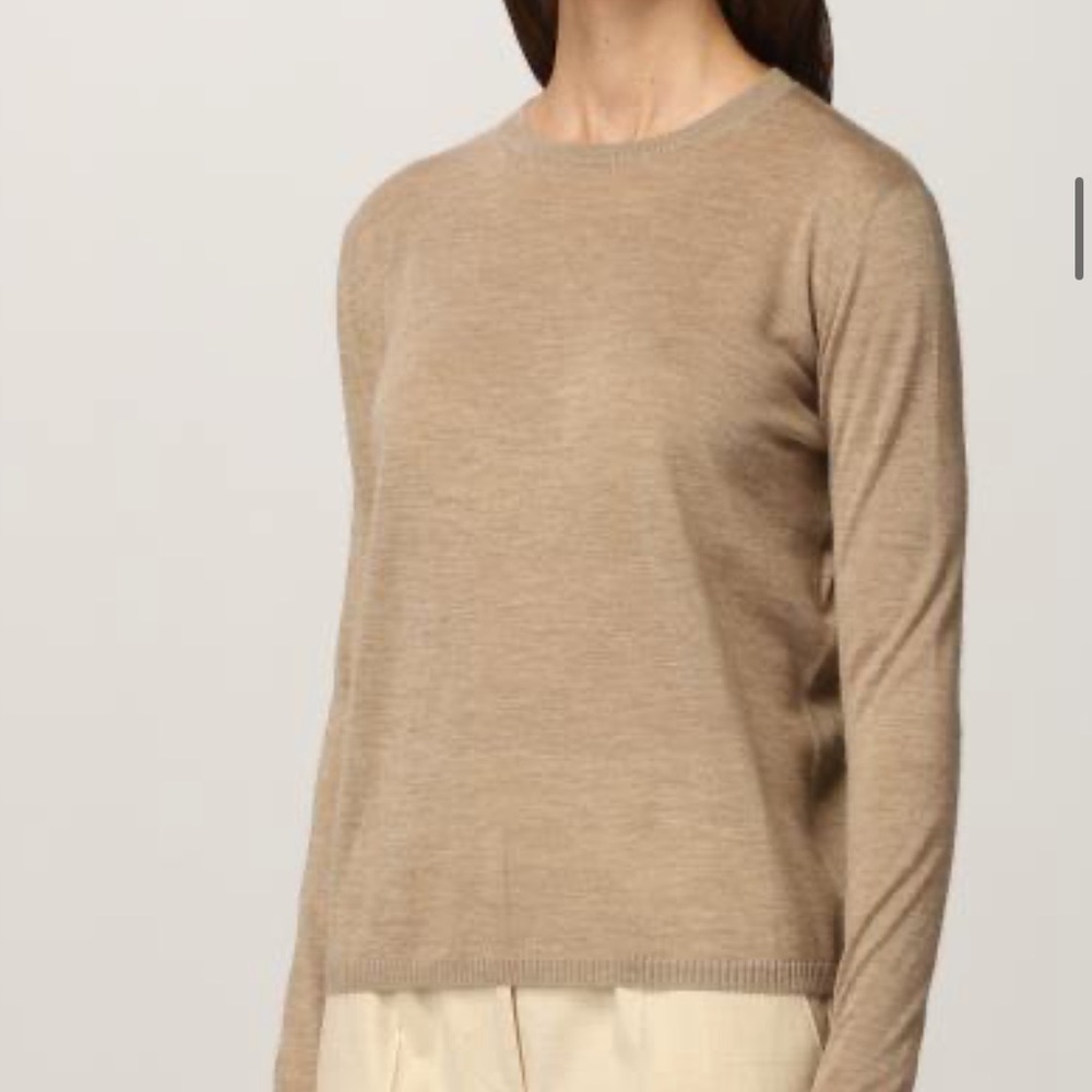 MaxMara 100% Cashmere Beige Tan Cream Sweater Knit Sweatshirt